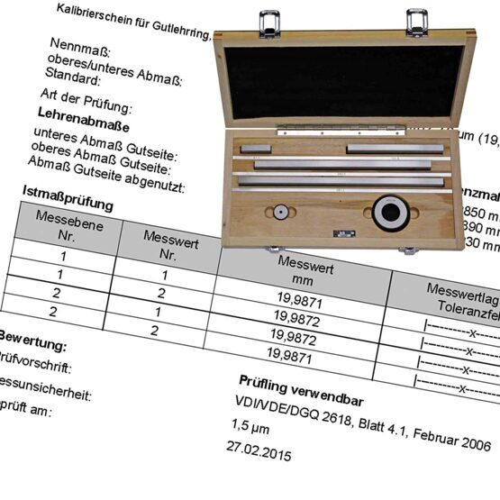 Kalibrierschein, Prüfsatz M6061066